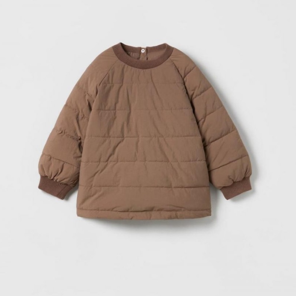 Boys Mixed Quilted Sweatshirt Brown